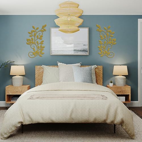 ESTART 2 Pcs Metal Tree Leaf Wall Art Vine Branch Decor, Gold - Image 5
