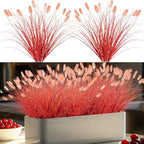 Ttranewsoo Fake Grass12 Pcs 16.5 Inch Faux Fall Grasses for Outdoor Planters, Orange Artificial Foxtail Grass with Fluffy Plumes, Autumn Ornamental Grass for Porch Pots, Patio and Harvest Decor - Image 3