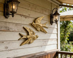 AMOIENSIS 4.75 Inch Gold Swallow Bird Wall Sculpture Set of 2 - Image 6