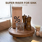 EOSAHR Wood Display Riser: Pedestal Stand for Rustic Kitchen Decor, Brown - Image 3