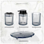 CERBIOR Bathroom Accessories Set, 4 PCS Glass Bathroom Set,Black Grey - Image 2