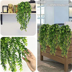 Artificial Hanging Vine, Faux Plastic Leaves Ivy Plants Fake Greenery Plant UV Resistant Vines Decor for Bedroom Indoor Outdoor Home Kitchen Garden Office Wall Wedding Christmas Decoration 2 Pack - Image 6