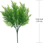 CATTREE Artificial Fern Shrubs, Plastic Boston Leaves Bushes Green Grass Fake Plants for Indoor Outdoor Garden Verandah Kitchen Office Party Table Centerpieces Wedding Christmas Decoration - 4 Pack - Image 5