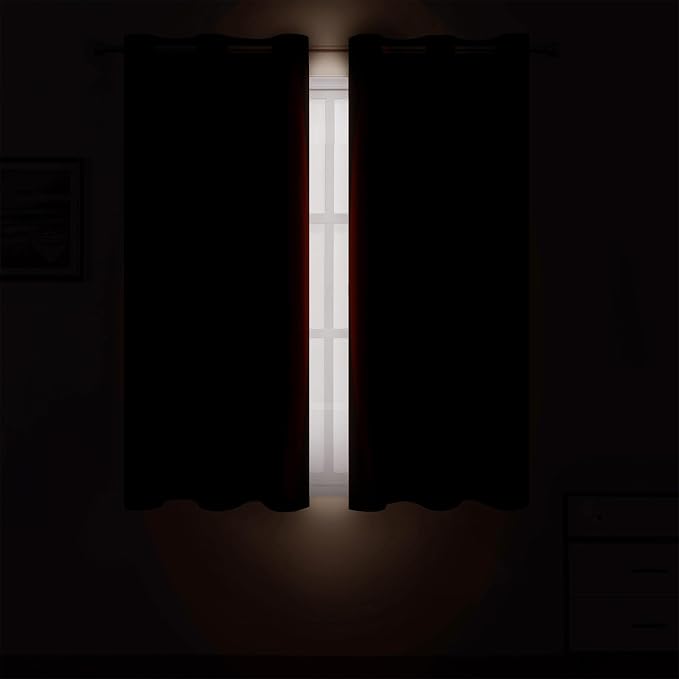 Chocolate Brown Blackout Curtains 34 x 54 Inch Length/Set of 2 Curtain - Image 3