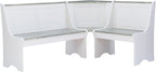 Linon Jackie Two Tone Pine Wood Coastal Corner Dining Nook in Graywash/White - Image 5