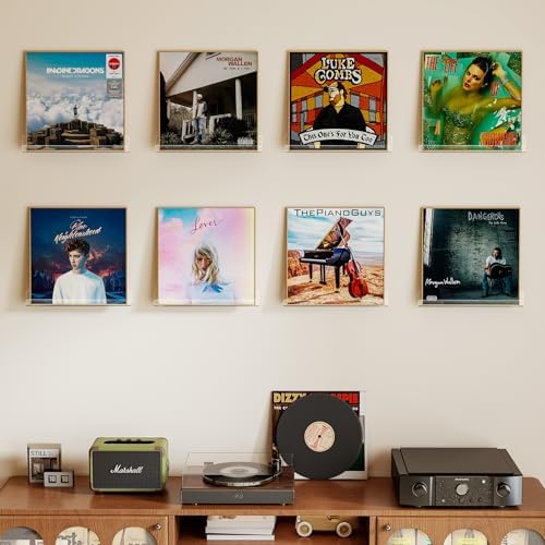 Laurensory Vinyl Record Wall Mount Shelves, 12 inch Vinyl Holder, 8 Pack - Image 2