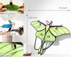 Luna Moth Stained Glass Window Hanging, Butterfly Suncatcher - Image 6