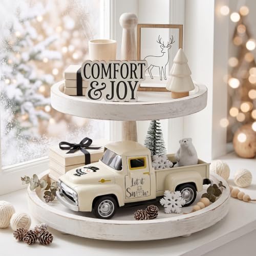 Christmas Truck Decor, Snowman Winter Tabletop Farmhouse Decorations - Image 5