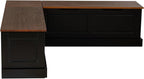 Linon Harris Black and Walnut Backless Kitchen Dining Nook - Image 9