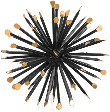 6.5” Modern Starburst Metal Tabletop Sculpture, Black Shelf Accent Decor - Image 2