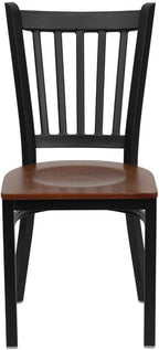 Flash Furniture 4 Pack HERCULES Series Black Vertical Back Metal Restaurant - Image 8