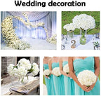 6Pcs 18" White Silk Hydrangea Artificial Flowers - Image 5