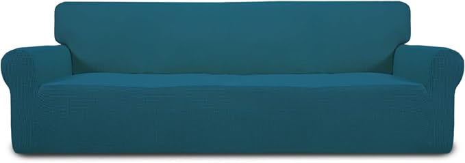 Easy-Going Stretch 4 Seater Oversized Sofa Couch Cover Peacock Blue | 1-Piece by Easy-Going