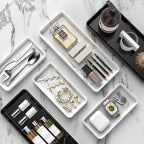 Gurygo 8" Ceramic Bathroom Vanity Tray for Kitchen Counter - Kitchen Soap Tray - Rectangular Ceramic Trays for Bathroom - Porcelain Large Serving Trays (Marble, Set/1) - Image 7