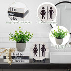 Rustic Wooden Bathroom Shelf Decor Signs with Unique Sayings - Image 3