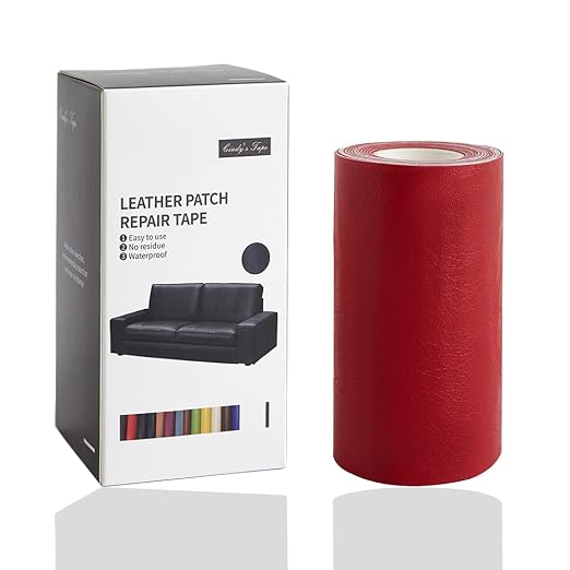 Leather Repair Tape Patch kit Retro Red Heavy Duty, 4 x 60 inch Self Adhesive by Cindy%27s+Tape