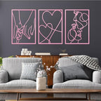 ESTART 3 Pcs Metal Minimalist Line Wall Art, Love Heart Metal Wall Decor by ESTART