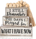 Yuntau 4 Pcs Farmhouse Christian Tabletop Decor Rustic Wood Bead Garland by Yuntau