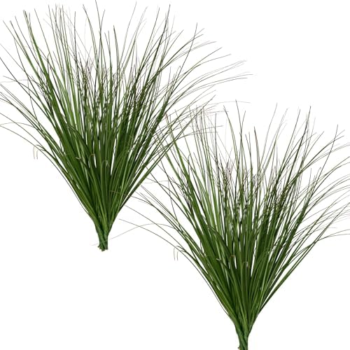 Ttranewsoo 12 Pcs 17 Inch Artificial Wheat Grass Plants, Fake Grass Greenery with Long Leaves, Faux Ornamental Fountain Grass for Outdoor Planters, Porch Pots, Patio and Home Decor by Ttranewsoo
