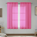 Hot Pink Sheer Curtains 54 Inches Long 2 Panels by OVZME