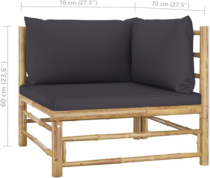 vidaXL Patio Lounge Set 4 Piece, Sectional Sofa - Image 9