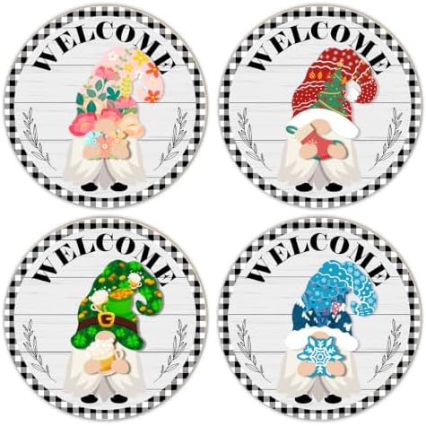 Interchangeable Gnome Welcome Sign Halloween Porch Decor - Image 3
