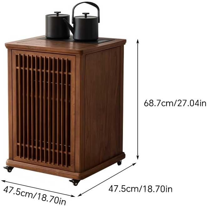 Sofas Chinese Style Wooden Sofa Side Table Tea Cabinet Mobile Tea Side Cabinet - Image 2