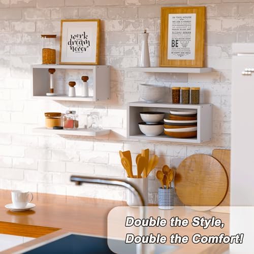 RICHER HOUSE White Floating Shelves Bathroom, Small Wall Shelf Over Toilet - Image 3