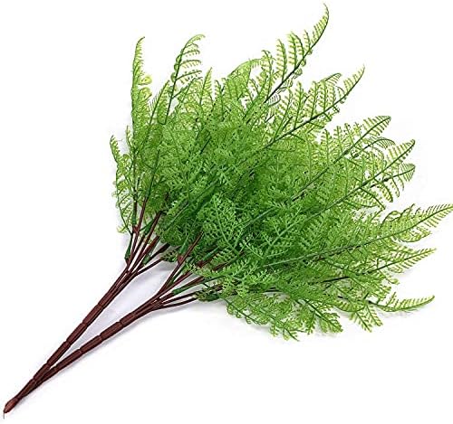 Artificial Fern Leaves Plants, Plastic Shrubs Grass Fake Bushes 2pcs, Outdoor Indoor Greenery Home Garden Décor Verandah Planting Filler Table Centerpieces Arrangements DIY Decoration - Image 7