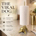 WallCharmers Gold Dog Paper Towel Holder & Metal Toilet Paper Holder Stand - Image 2