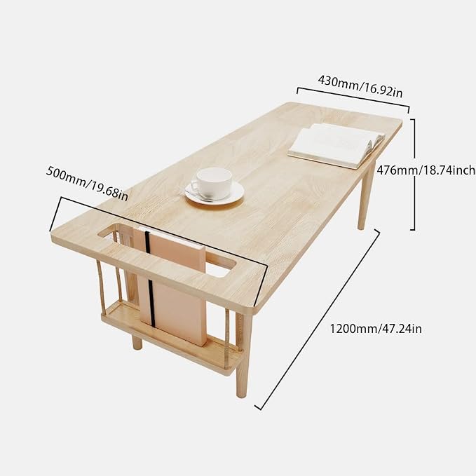 WoodShine Mid Century Modern Mini-Swing Wooden Coffee/Tea Table, Real Solid - Image 3
