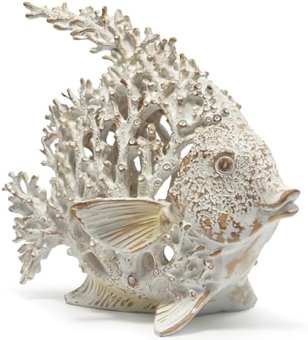 Hodao Sea Coral Fish Figurines, Angelfish Coral Reef Coastal Beach Decor by Hodao