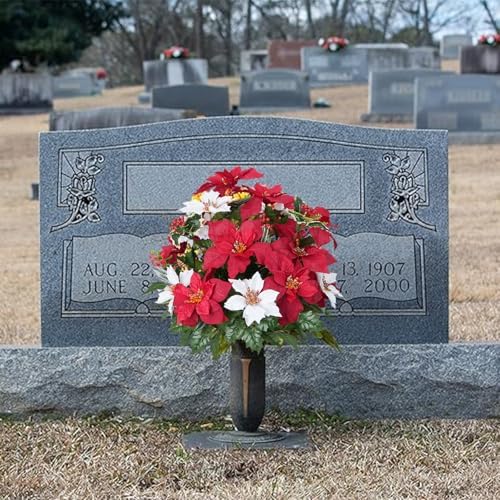 2 Bundles Poinsettia Artificial Christmas Flowers Bouquet (21.65'') - Image 5