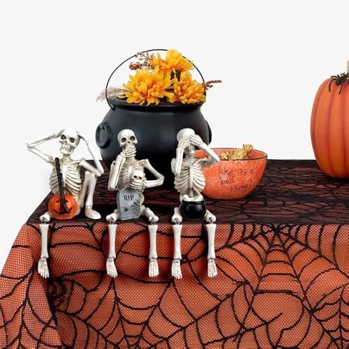 Halloween Skeleton Statue Set of 3, See Speak Hear No Evil Figurines - Image 6