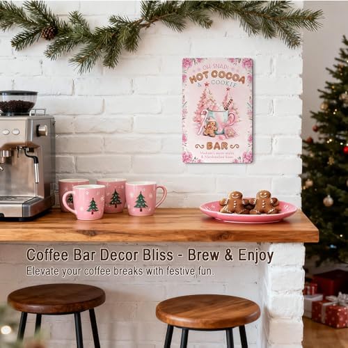 Pink Gingerbread Christmas Hot Cocoa Bar Sign Kitchen Decor - Image 5