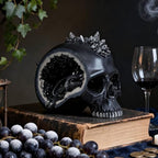 Resin Geode Skull Figurine Statue with Baby Dragon. Gifts for Skull Lovers - Image 6