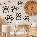 Barydat 6 Pcs Dog Room Decor Black Paw Puppy Woven Wall Hanging 3 Size Pet Wall Decor Nursery Decorations for Home Bathroom Bedroom Kitchen Dorm Art - Image 4
