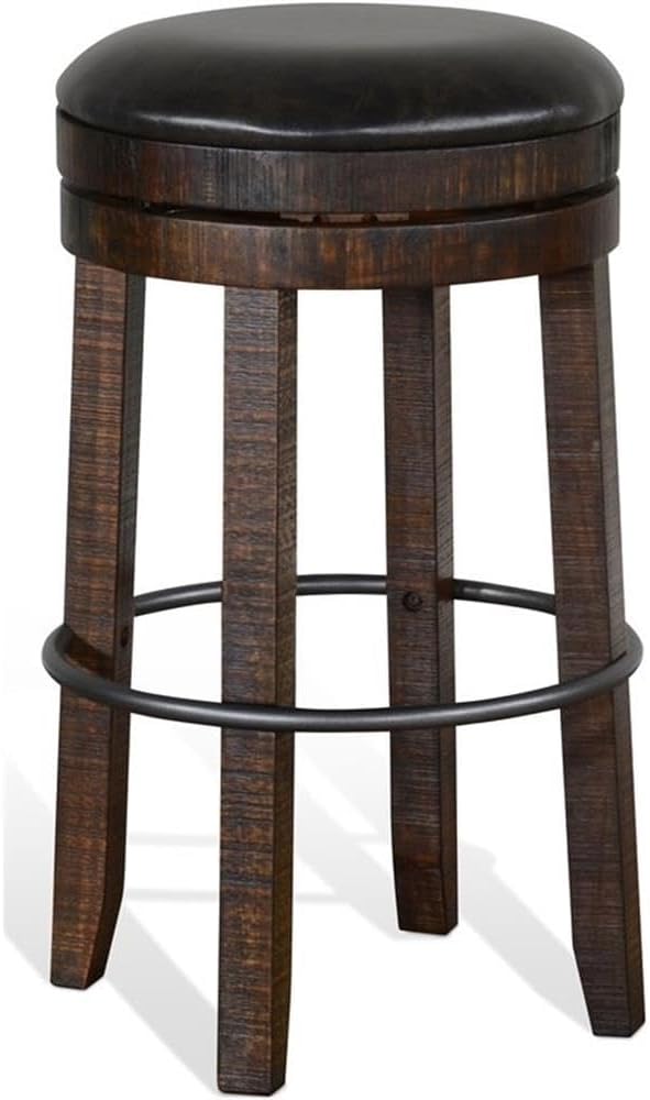 Pemberly Row 3-Piece Set with Gorgeous Bar Unit and 2 Backless Swivel BarStools - Image 3