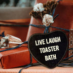 Gothic Wall Decor - Live Laugh Toaster Bath - Black Heart Wooden Hanging Sign - Retro Wall Art Decor For Home Living Room Bathroom, Birthday Anniversary Housewarming Graduation Gift For Women Men -A02 - Image 6