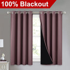 NICETOWN 100% Blackout Curtains 54 inches Long, Double-Deck Completely Blackout - Image 2