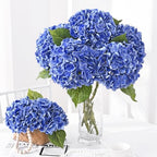 6 Pcs Real Touch Hydrangea Artificial Flowers, 21" Fake Flowers, Dark Blue - Image 3