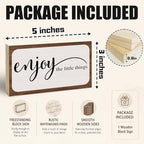 3x5 Inspirational Wooden Block Sign, Enjoy the Little Things, Rustic - Image 2