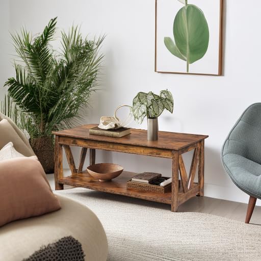 WLIVE Coffee Table, Wood Center Table - Image 5