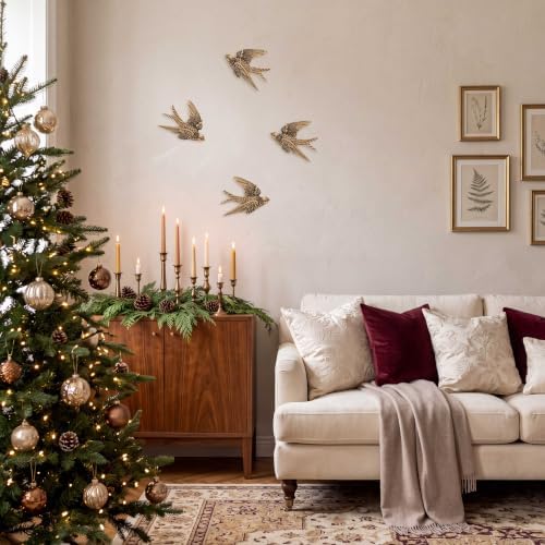 4 Piece Vintage Swallow Wall Decor, 4.7 Inch 3D Resin Bird Art Sculptures - Image 5