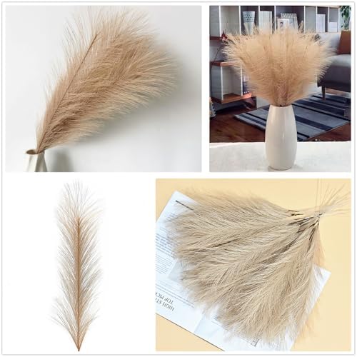 Fake Pampas Grass - Khaki 30 Pcs, Artificial Boho Small Reeds Stems 17 Inch - Image 6
