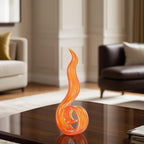 11.4" Tall Hand Blown Glass Sculpture, Murano Style Art Glass Figurine, Modern Coastal Home Decor Accent for Shelf, Table, TV Stand, Living Room Decoration - Image 3