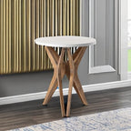 Pedestal Farmhouse End Table, Distressed Top - Image 5