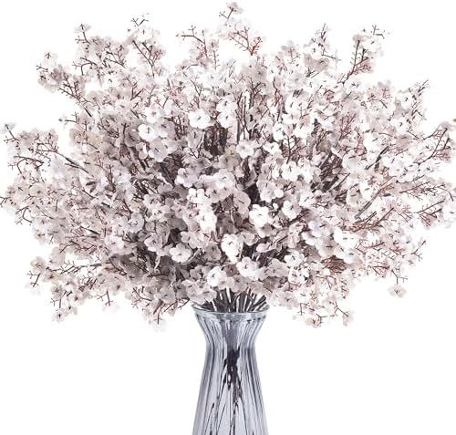 SITUMEIZI 6Pcs White Artificial Baby's Breath Flowers 19.3 Inch Silk Gypsophila Bundles Real Touch Fake Flowers for Wedding, Home Decor, Fall Centerpieces DIY Floral Arrangement by SITUMEIZI