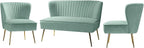 HULALA HOME 3 Piece Velvet Living Room Furniture Set, Modern Comfy Upholstered - Image 3