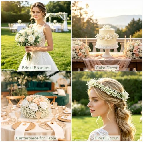100 Pcs Babys Breath Artificial Flowers Bulk,Fake Baby Breath Flowers - Image 5